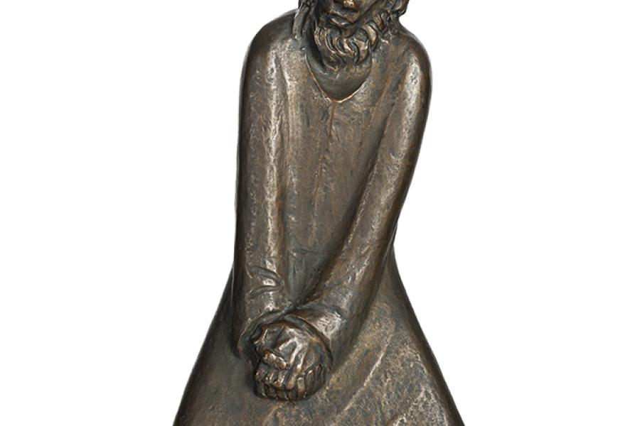 Ernst Barlach (1870 – 1938)  „Der Zweifler“, 1930. Bronze. Signiert.  50 x 26,5 x 20 cm  Schätzpreis: € 20.000 – € 30.000