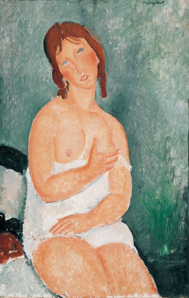 Amedeo Modigliani Weiblicher Halbakt, 1918 Öl auf Leinwand Albertina, Wien. Sammlung Batliner