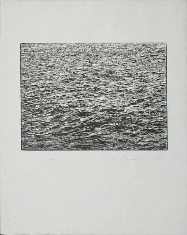 Vija Celmins Ocean Surface Woodcut 1992, 1992 Holzschnitt auf Papier / Woodcut on paper 49,5 x 39,4 © Vija Celmins Courtesy The Grenfell Press