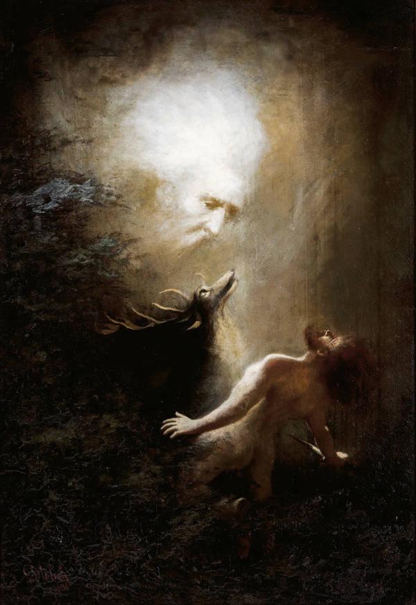 Du sollst nicht töten, 1906 Karl Wilhelm Diefenbach Öl auf Holz © Privatsammlung