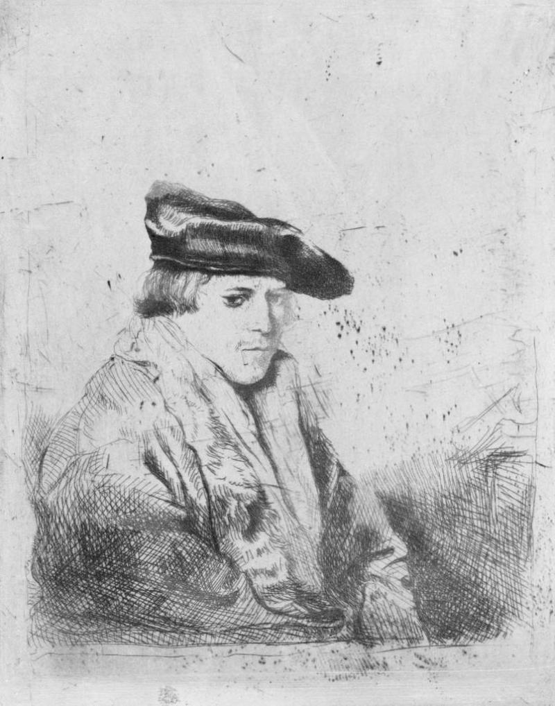 Edgar Degas, Copy of Rembrandt, Young Man in a Velvet Cap, 1857, 111 x 95 mm, The Metropolitan Museum of Art, New York, The Elisha Whittelsey Fund, 1977 (1977.500)