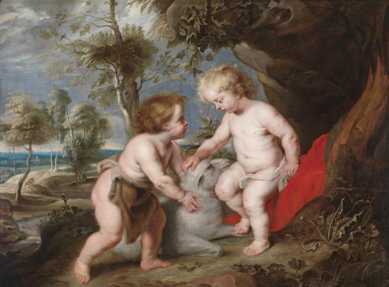 Peter Paul Rubens und Werkstatt, Der Christusknabe mit dem kindlichen Johannes, erzielter Preis 558.030