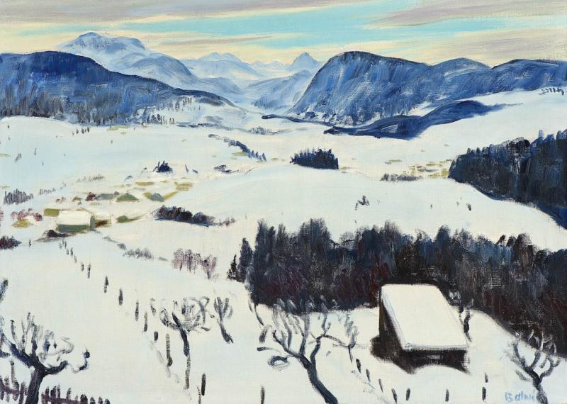 Abb. 83389: Arnold Balwé, «Winterlandschaft», (Öl/Lw., H. 65, B. 92 cm), Zuschlag 10000,- €.