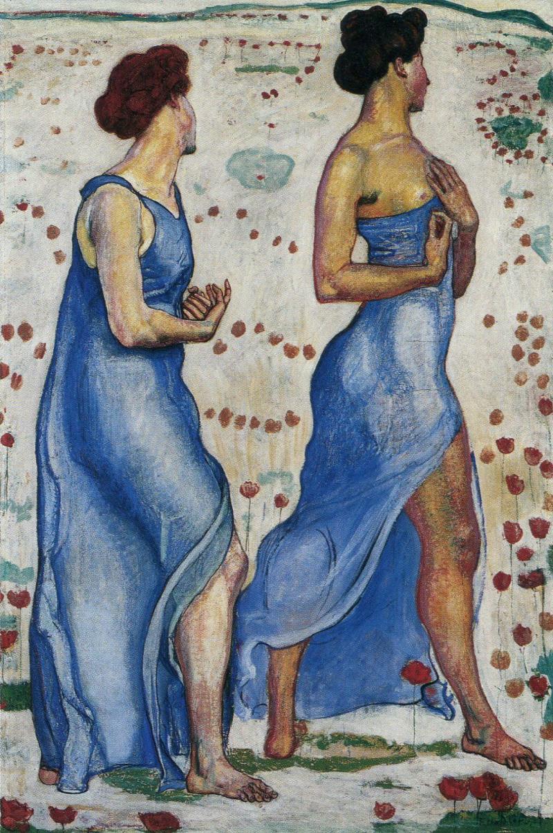 Ferdinand Hodler (1853–1918) Zwei Frauen in Blumen (Empfindung 1b), 1901/02 Öl auf Leinwand, 115 x 76 cm Sammlung Christoph Blocher © SIK-ISEA Zürich