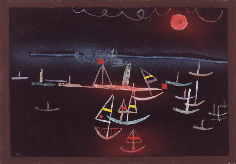 Paul Klee Flåte av båter en kald morgen, 1927 © Kunstmuseum Bern. Gave fra Alexander Mülegg