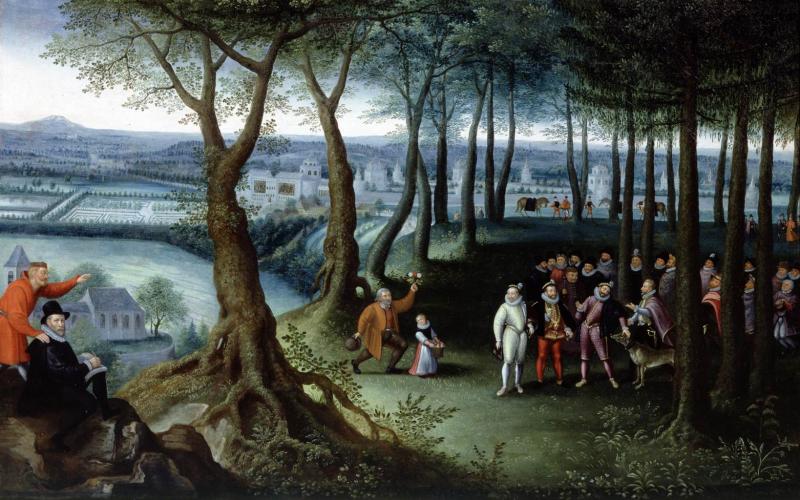 Kaiserlicher Walspaziergang vor dem Schloss Neugebäude, um 1592 Lucas van Valckenborch Ankauf mit Unterstützung des Vereins der Freunde, 2003 © Wien Museum