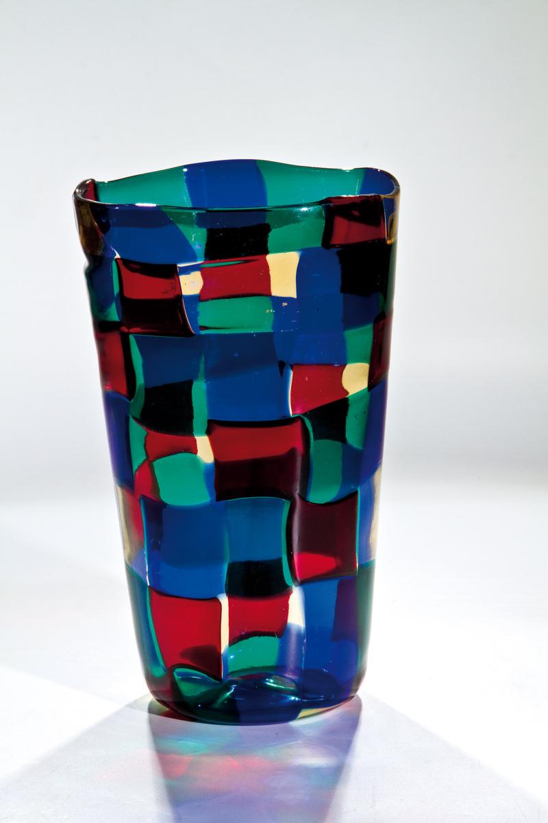 Vase „Pezzato“, Fulvio Bianconi (Entwurf), Venini, Murano, um 1950, Taxe 3.000- 3.300 € (7243-1)