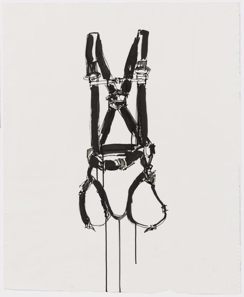 Untitled (Harness), 2010. Mixed Media on tracing paper. 95 x 77.5 cm. photo: Def Image. Courtesy by the Artist