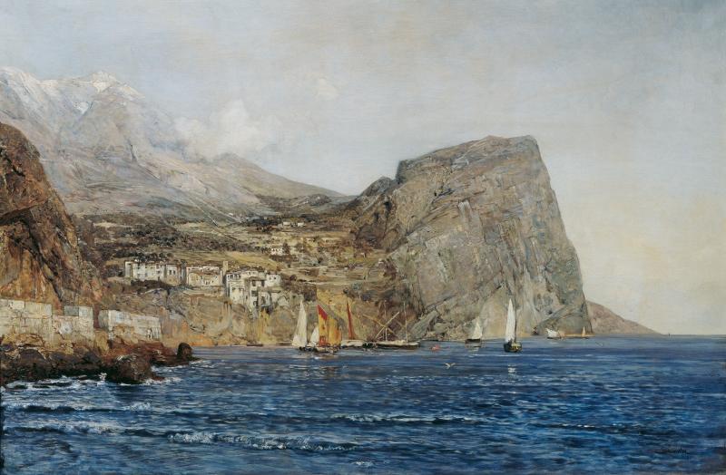 Emil Jakob Schindler  Küstenlandschaft in Dalmatien, 1890  Öl auf Holz, 71 x 106 cm  Wien, Belvedere  © Belvedere, Wien