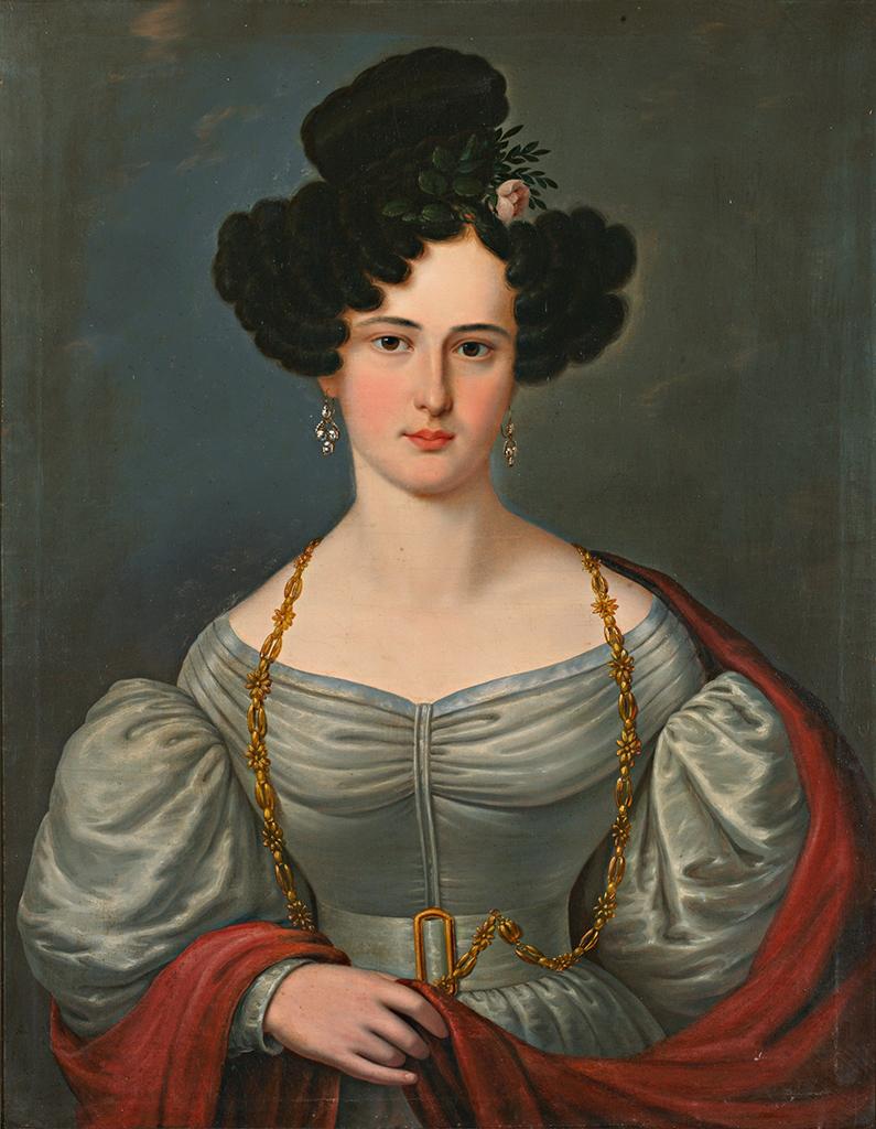 Friedrich von Amerling. 1803 - Wien - 1887. Umkreis. Paar meisterliche Biedermeierportraits eines eleganten Paares im typischen Habit der Zeit. Öl/Lwd. 78 x 61 cm. R. Ausrufnummer 2250, Limit 3.900 Euro