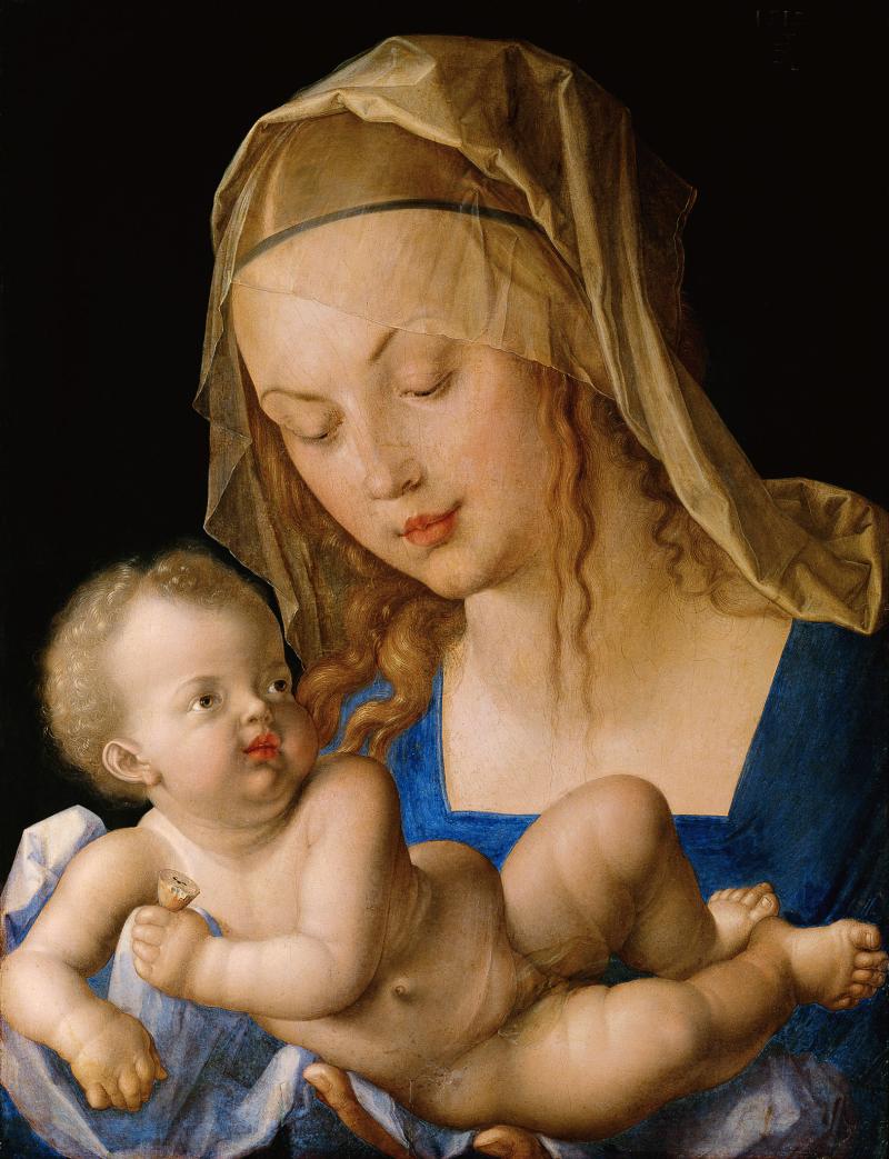 Maria mit der Birnenschnitte Albrecht Dürer (1471 – 1528) 1512 datiert Öl auf Lindenholz © Wien, Kunsthistorisches Museum