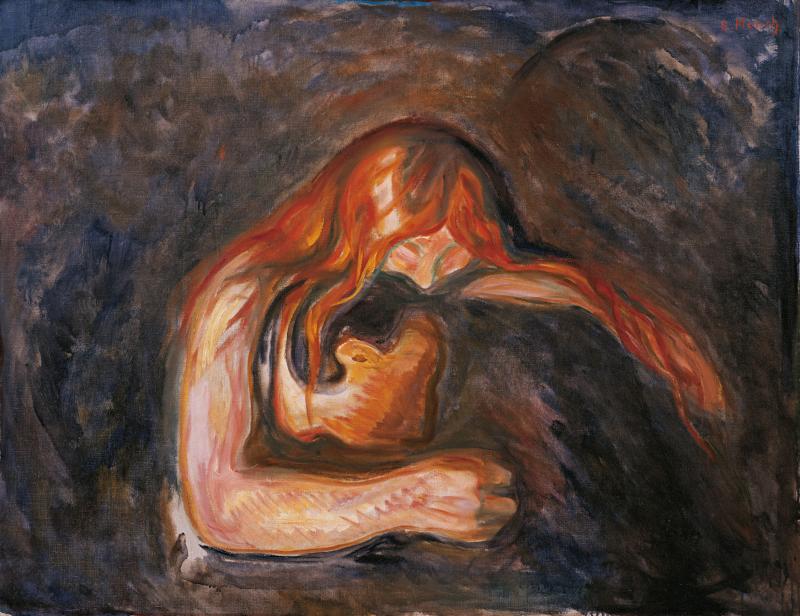 Edvard Munch (1863–1944) Vampir, 1916–1918 Öl auf Leinwand, 85 × 110 cm Sammlung Würth Foto: Archiv Würth © VG Bild-Kunst, Bonn 2012