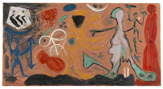 Lot: 817   Penck (d.i. Ralf Winkler), A. R.  Ohne Titel, 1986.  Schätzpreis: 14.000 EUR / 18.200 $