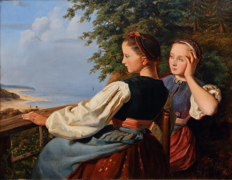 Lot. 34: Johann Caspar Coqui 'Zwei Mädchen an der Ostsee'