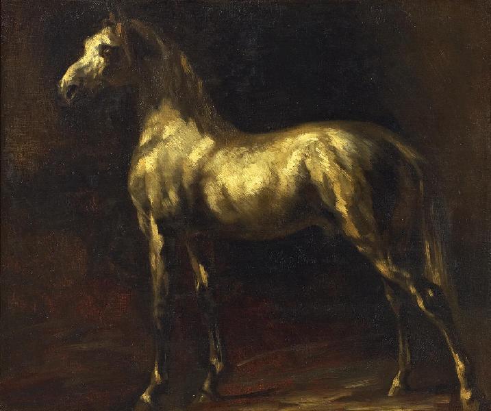 Gericault, Théodore “Cheval gris” Öl auf Leinwand. 46,5 x 55,5 cm. Ergebnis: € 82.500