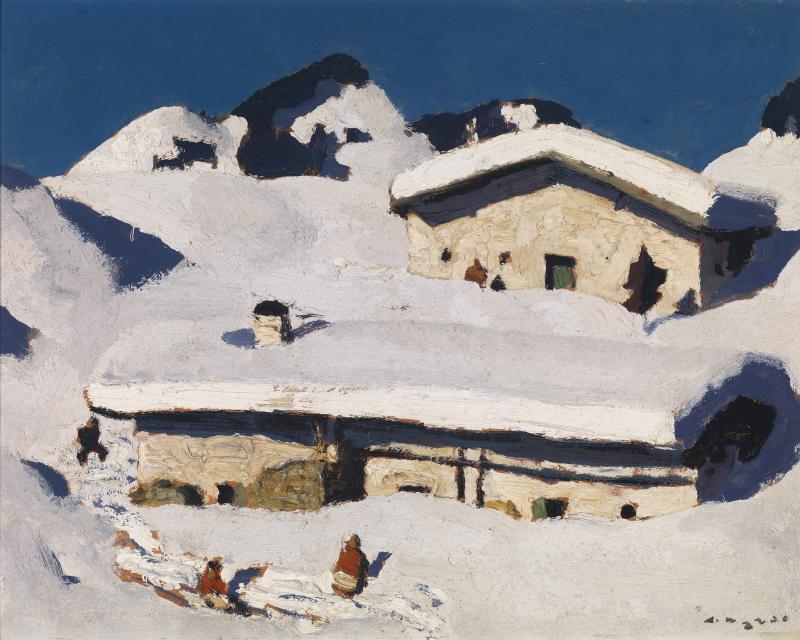 Alfons Walde (1891 - 1958) "Winteridylle", Öl/Karton, 40 x 50 cm, versteigert für € 268.700 Fotonachweis: Dorotheum