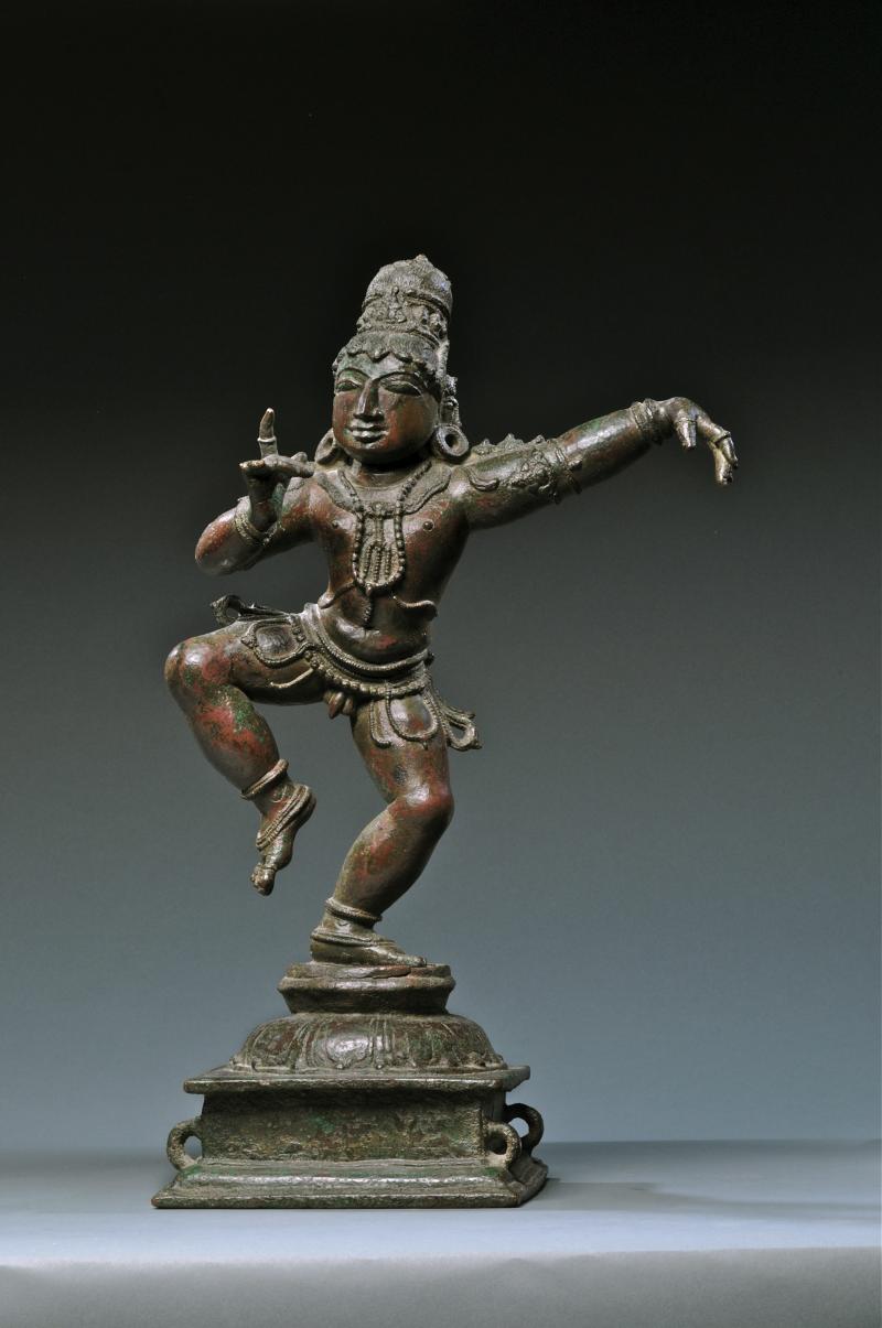 Exhibitor: Marcel Nies Oriental Art   Krishna Bronze, cast in the lost wax method Height 47 cm India, Tamil Nadu, Chola, 12th century  Art Loss Register Certificate, Reference: S00064467.  Provenance: Christie’s London, 11 December 1973, lot 164; Vasundara Gallery, Switzerland, December 1975; The Marshall Family Collection, UK, 1975-2012; Mrs Amanda Mac Manus and her brother Mr Alex Marshall inherited the bronze from their father