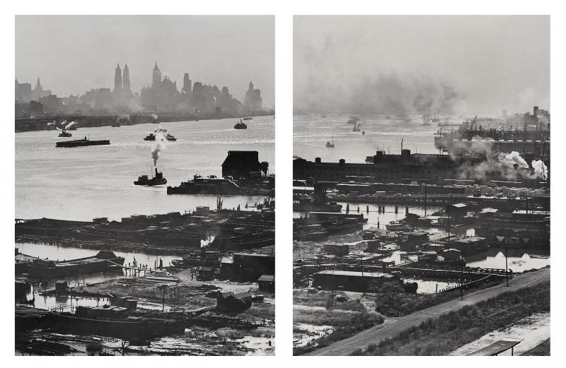 Feininger, Andreas "The Hudson River and Lower Manhattan from above. 1940. Gelatinesilberabzüge. Je 36 x 27,3cm. Ergebnis: € 5.375