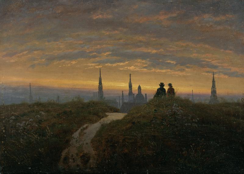 Carl Gustav Carus, Blick auf Dresden bei Sonnenuntergang, um 1822 © Kunstsammlungen Chemnitz