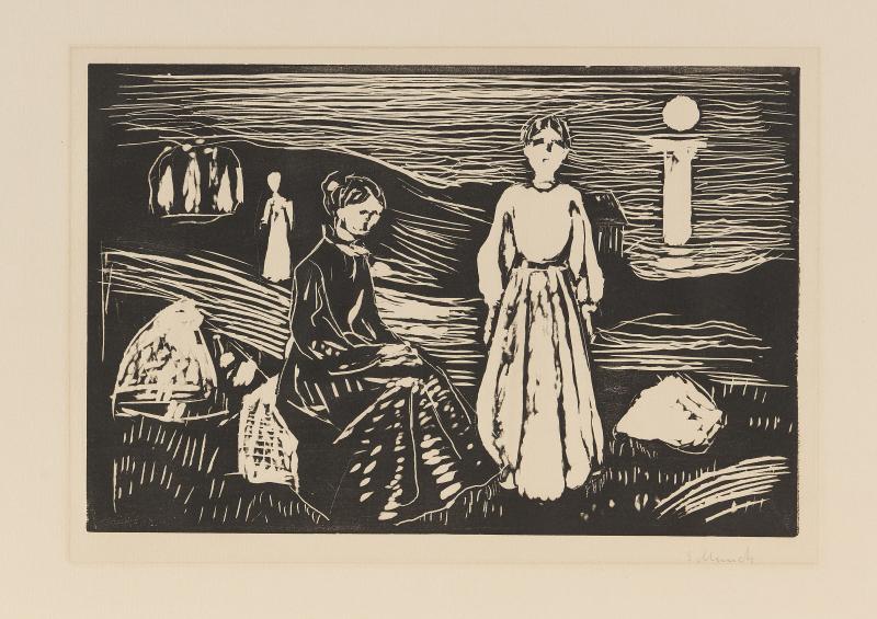 Lot: 113000509   Munch, Edvard  Frauen am Strand, 1908.  Schätzpreis: 7.000 EUR / 9.100 $ (c) kettererkunst.com