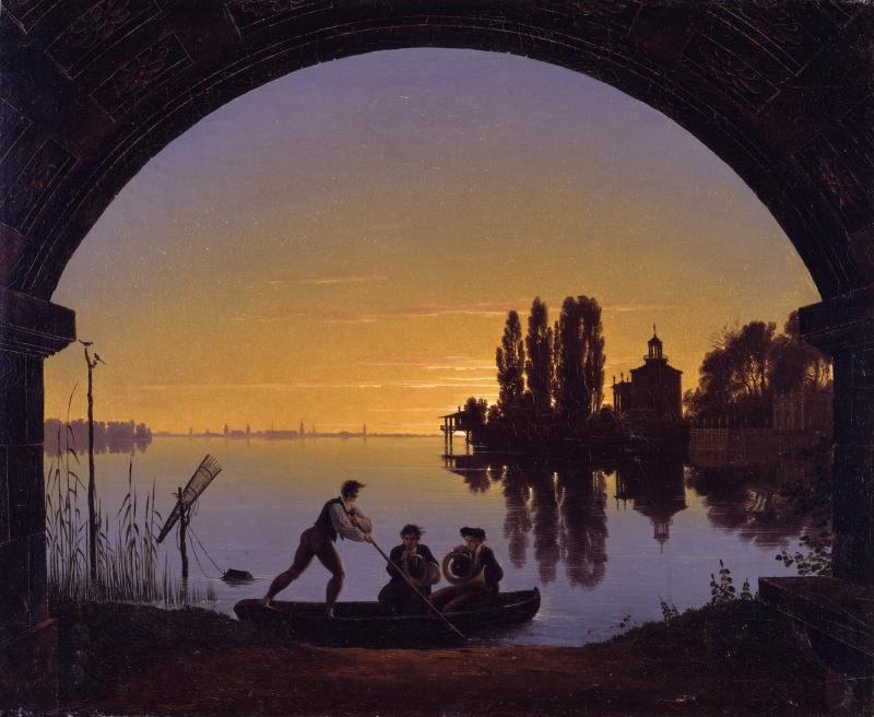 Karl Friedrich Schinkel (1781–1841) Spreeufer bei Stralau, 1817 Öl auf Leinwand, 36 x 44,5 cm Berlin, Alte Nationalgalerie