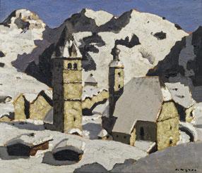 Alfons Walde Bergstadt (Kitzbühel), um 1927 Öl auf Karton, 46,5 x 53 cm € 150.000–300.000 Fotocredit: Auktionshaus im Kinsky