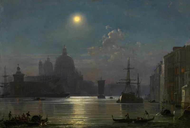 Friedrich von Nerly  Canale Grande mit Blick auf Santa Maria della Salute bei Mondschein | Öl auf Leinwand | 65 x 98cm  Schätzpreis: 70.000 – 100.000 Euro