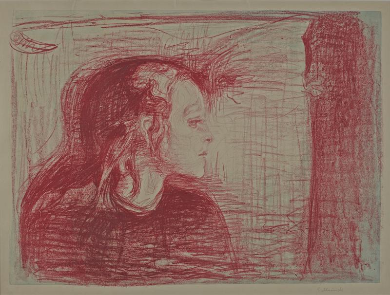 Edvard Munch Das kranke Kind, 1896 Lithographie 42,1 × 56,5 cm Dauerleihgabe im Belvedere © Thyssen-Bornemisza Collections © VBK, Wien, 2013