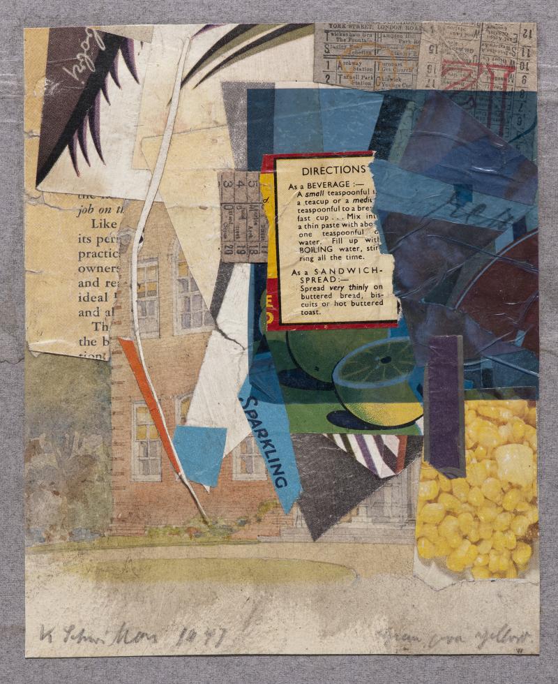 Kurt Schwitters Green over yellow. 1947 Collage, Transparentpapier, Papier auf Papier Kurt und Ernst Schwitters Stiftung, Leihgabe im Sprengel Museum Hannover Foto: Kurt Schwitters Archiv im Sprengel Museum Hannover Fotograf: Aline Gwose / Michael Herling, Sprengel Museum Hannover © VG Bild-Kunst, Bonn 2013