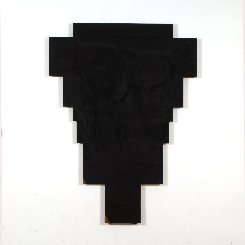 KÖNIGSKLASSE - Kunstwerke aus der Pinakothek der Moderne in Schloss Herrenchiemsee  Arnulf Rainer (*1929), Kreuz Schwarz auf Hellbraun, 1969  Öl auf Holz, 202 x 150 cm, © Arnulf Rainer 2013