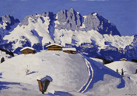 MULLEY, Oskar 1891 – 1949 Hof im Gebirge   	  Öl auf Leinwand 43,2 x 58,2 cm Signiert links unten: MULLEY Auktion 25. November 2013 € 15.000 – 25.000