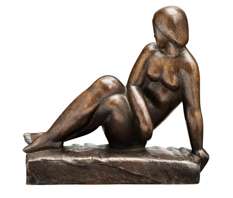 Abb. 91167: Emy Roeder, «Rückblickende Sitzende». Um 1933. Bronze. H. 22,5 cm, B. 23,5 cm. Werkverzeichnis: Gerke 35. Limit 9.000 €.