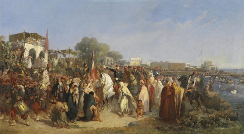 Jean-Adolphe Beauce (1818 - 1875) Die Landung der französischen Truppen in Beirut, Öl/Leinwand, 65,5 x 115,5 cm erzielter Preis € 183.300 Auktion 16. Oktober 2013