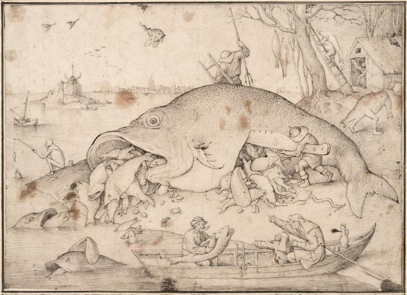 Pieter Bruegel d. Ä. Die großen Fische fressen die kleinen, 1556 Albertina, Wien