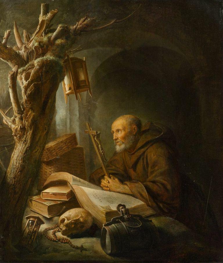 GERRIT DOU Einsiedler im Gebet. Um 1670. Öl auf Holz. Signiert: GDOV. 34,5x29 cm. CHF 400 000 / 500 000 Auktion 28. März 2014