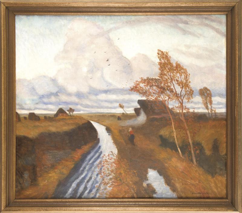 1000 Modersohn, Otto Modersohn, Otto Limit: 18.000,- EUR Modersohn, Otto. 1865 Soest - 1943 Rotenburg/Wümme. Sturm im Teufelsmoor. Öl/Lw. Signiert u.r. O Modersohn. 73 x 81 cm/R.