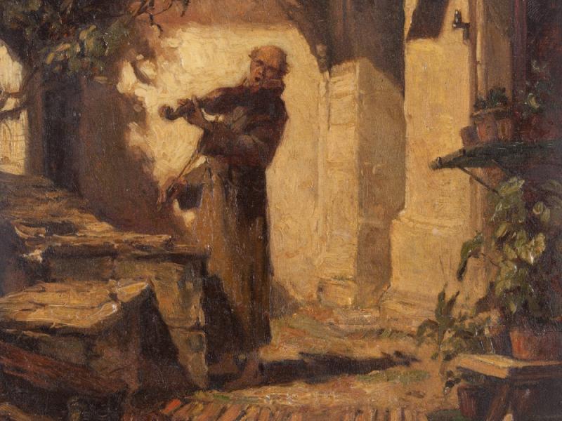 70 | Carl Spitzweg, (1808-1885), „Der Geigenspieler“, um 1860 Startpreis 20.000,00 € Schätzpreis 40.000,00 €