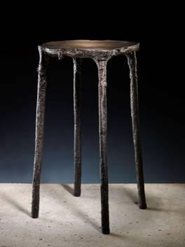 Ice-Cast Bronze side table/ Steven Haulenbeek, 2014/ Courtesy Brian Franczyk for Casati Gallery