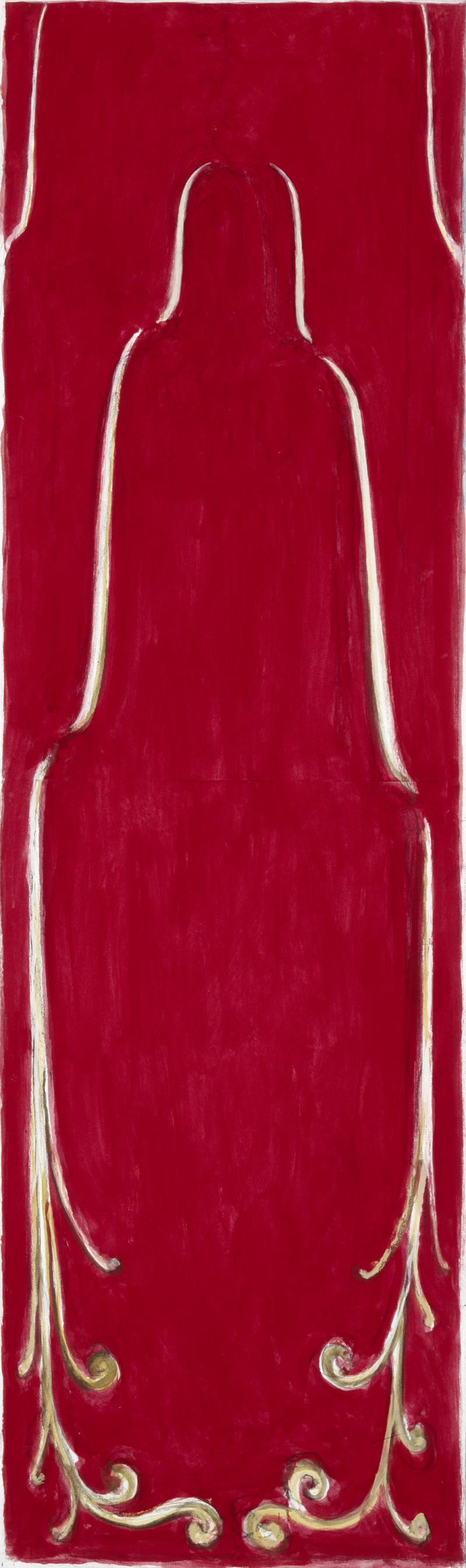 Heiner Kielholz (*1942), Bergbach, 1995, Tempera auf Papier, 142 x 42 cm, Privatbesitz Basel © Künstler