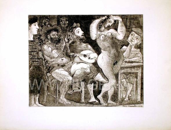 Au Cabaret (Bloch #0286) 1934 Etching printed in brown-black on Montval laid paper with Picass 23,8 x 29,9 cm