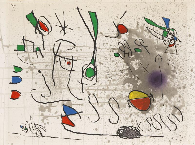 114000077 Joan Miró Hommage à Picasso Farbaquatinta, 1972 57 x 76 cm