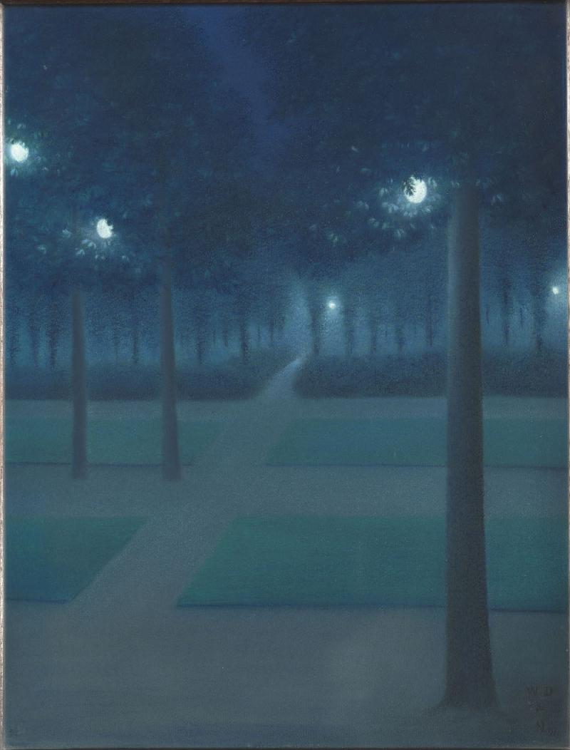 William Degouve de Nuncques Nachtstimmung im königlichen Park von Brüssel: Alleenkreuzung, 1897 Pastell © RMN-Grand Palais (musée d´Orsay) / Hervé Lewandowski