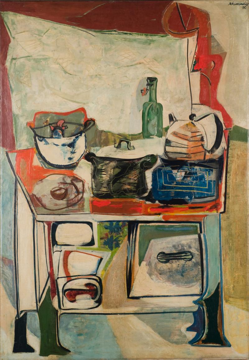 Emil Schumacher Der Herd The stove 1950 Öl auf Leinwand / oil on canvas 130 x 90 cm Kunsthalle Recklinghausen Foto: Kunsthalle Recklinghausen © VG Bild-Kunst, Bonn 2014