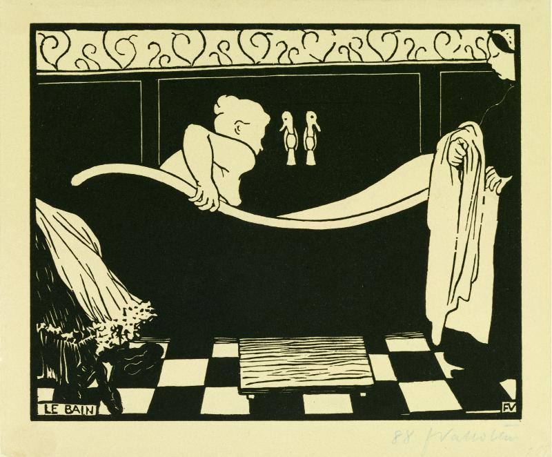 Félix Vallotton: Das Bad (Le Bain), 1894. Holzschnitt, 18 x 22,3 cm. © bpk / Staatliche Museen zu Ber Volker-H. Schneider