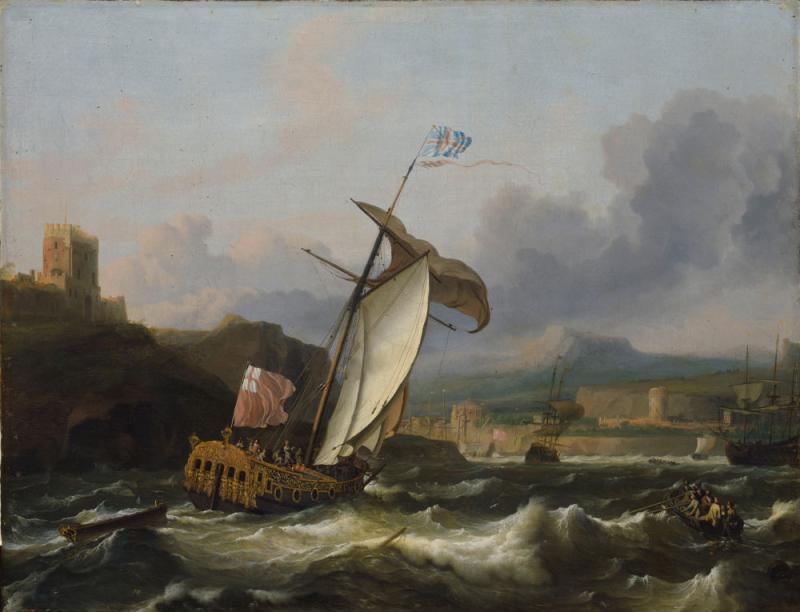 Ludolf Backhuysen, Hafen von Plymouth (Bewegte See), 1693, Öl auf Leinwand, 86,5 x 112,5 cm, Foto: Gabriele Bröcker © Staatliches Museum Schwerin