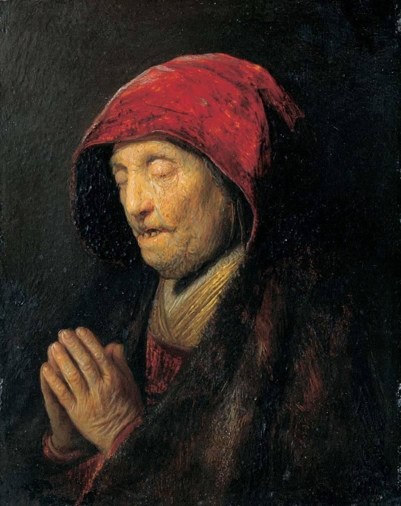 Harmensz. van Rijn Rembrandt (1606 – 1669), Betende alte Frau, Öl/Kupfer, 15,5 x 12,2 cm, Inv. Nr. 549, ehem. Sammlung Czernin, Aufnahme: Ulrich Ghezzi, Oberalm