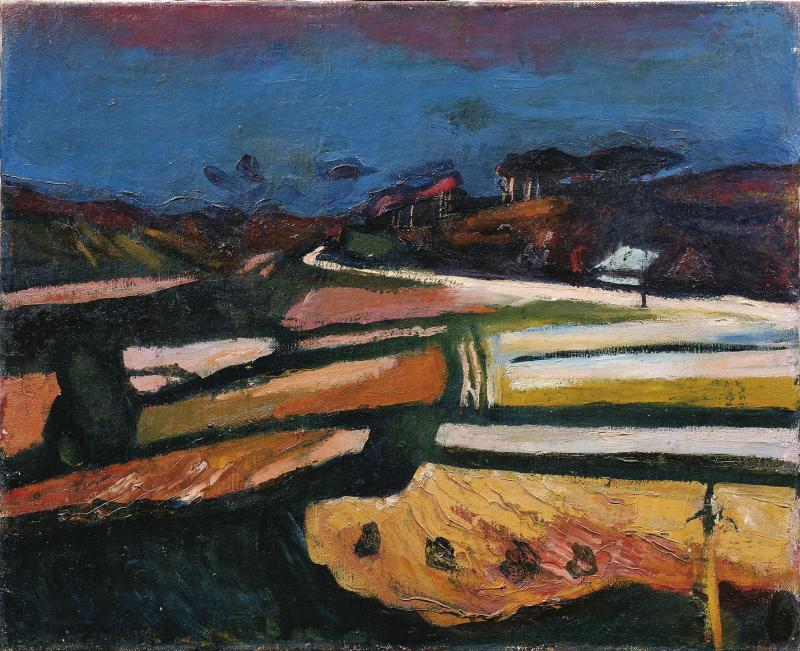 Josef Dobrowsky, Felder nach der Ernte, 1946 Öl auf Leinwand 75 x 94,5 cm © Belvedere, Wien / © Bildrecht, Wien, 2014