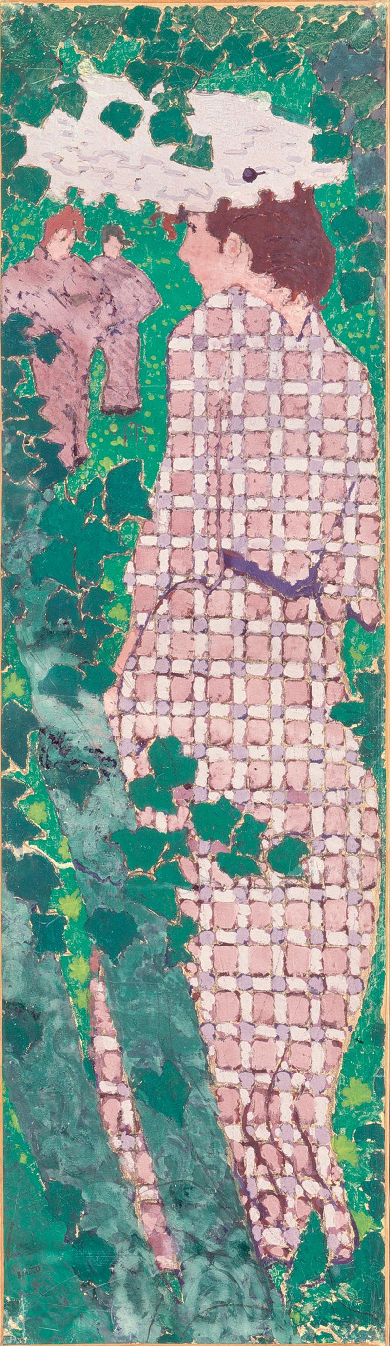 Pierre Bonnard Frauen im Garten, 1890/91 Leimfarben über Kohle, Bleistift und weisse Kreide auf Papier, vierteilig, je 154 x 47 cm Kunsthaus Zürich, Vereinigung Zürcher Kunstfreunde, Geschenk Ernst Gamper, 1984