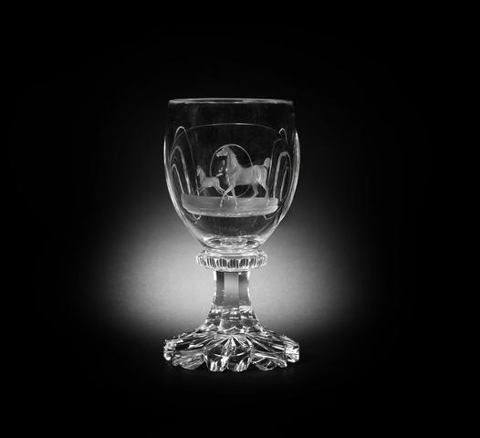 Los 57* A North Bohemian (Harrachsdorf) engraved goblet by Dominik Biemann, Franzensbad, circa 1830-35 €23,000 - 28,000