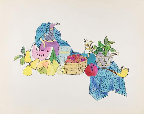 Lot: 782   Warhol, Andy  Still Life with Fruit on Table, 1960.  Schätzpreis: 50.000 EUR / 65.500 $